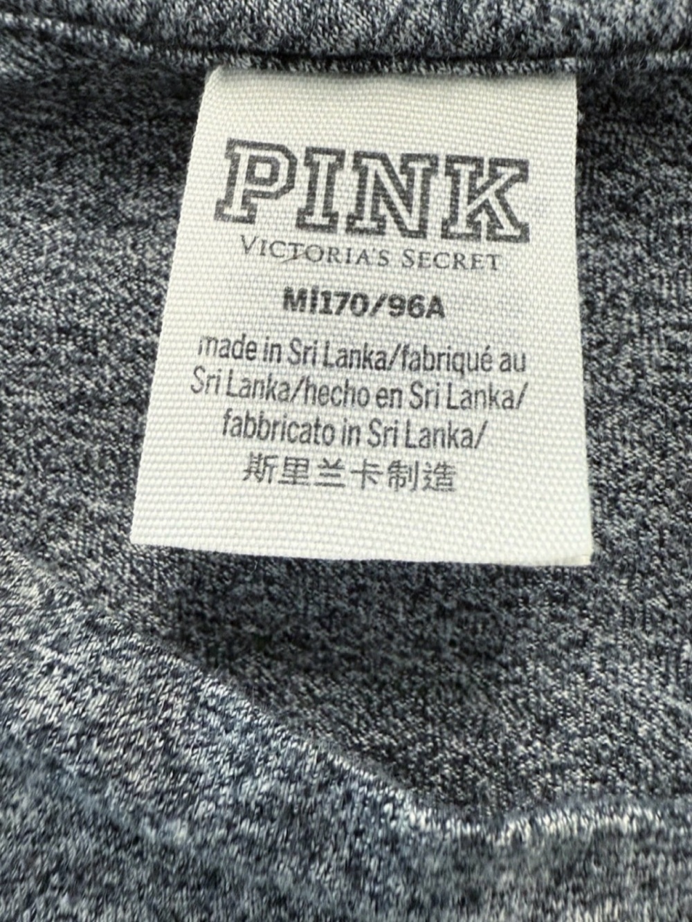 PINK Victoria’s Secret Gray Mesh Sleeve Crop Top Size Medium - Picture 5 of 8